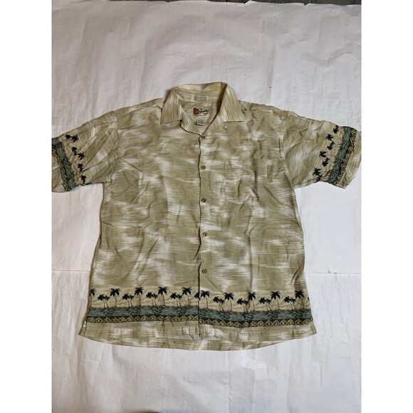 Hilo Hattie Shirt Men Large Multicolor Tropical Palm Trees Beach - Picture 1 of 6